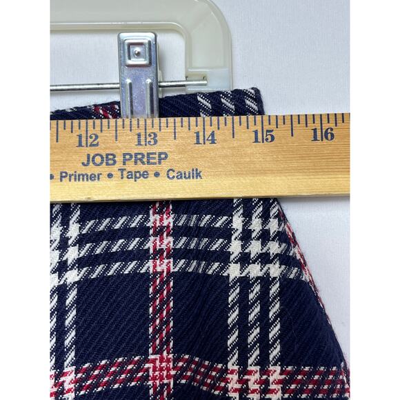 NWT Brooks Brothers Women’s 8 Red Blue Plaid Wool Mini A-Line Skirt Red - Picture 6 of 7